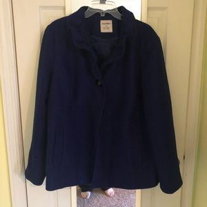 Bluish purple peacoat, like new.